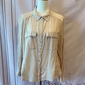 H&M long sleeve sheer cotton shirt